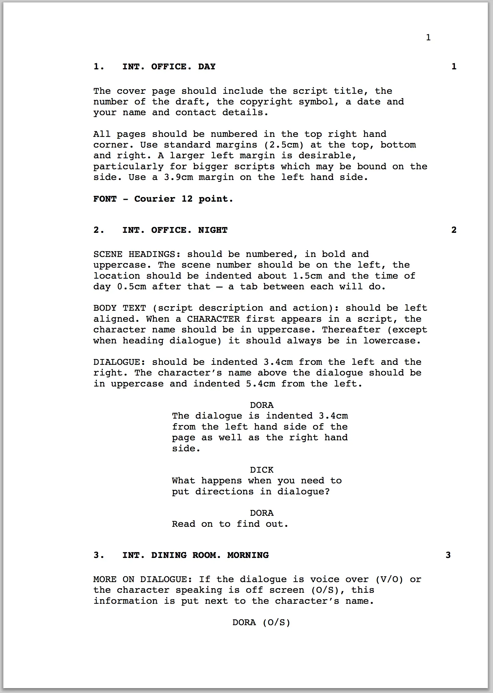 How To Format A Screenplay